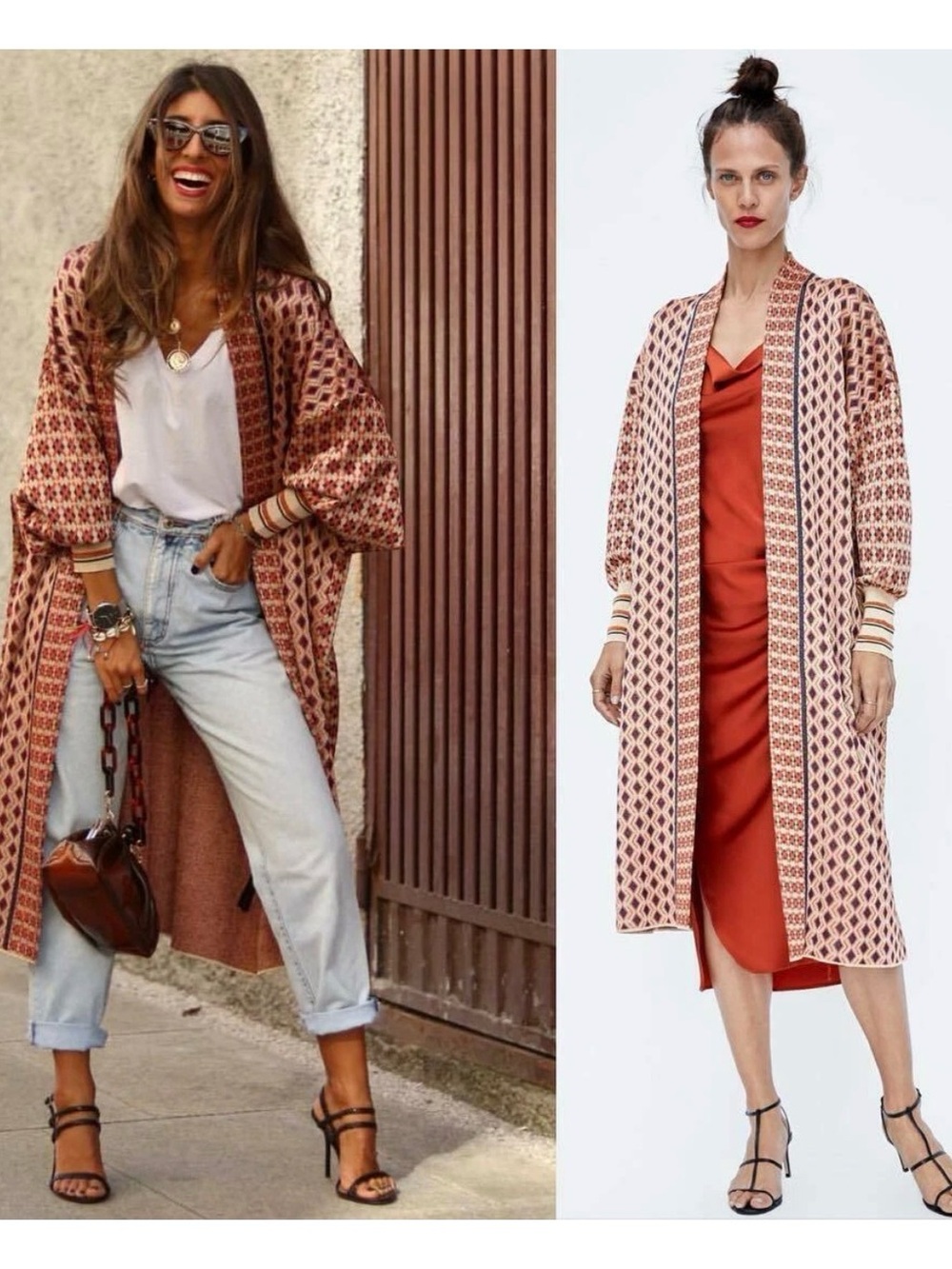 ZARA Special edition oversized knit jacquard coat